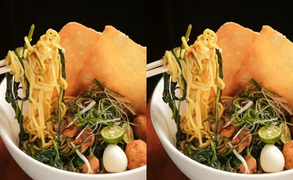 Mie Kangkung, 1. Goma Ikura Grilled Salmon, 2. Grilled Scallop and Corn Velouté, 3. Mie Kangkung, 4. Miso Glazed Octopus Salad, 5. Garlic Lobster Noodle, 6. Stockyard Prime Rib, 7. Classic American Roast Turkey, 8. Misua Rawon, 9. Smoked Salmon &amp; Avocado Toast, 10. Steak Diane, 11. Tokusen Wagyu 65-Day Dry-Aged Tomahawk Steak