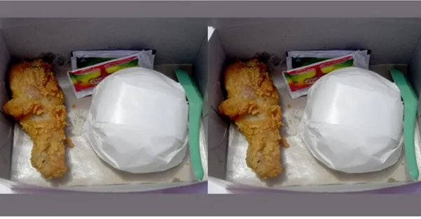 Nasi Paha Bawah, 1. Nasi Sayap, 2. Nasi Paha Bawah, 3. Nasi Dada, 4. Paket Nasi Teh Sosro/Frestea, 5. Paket Nasi Es Teh, 6. Burger, 7. Steak, 8. Spaghetti, 9. French Fries