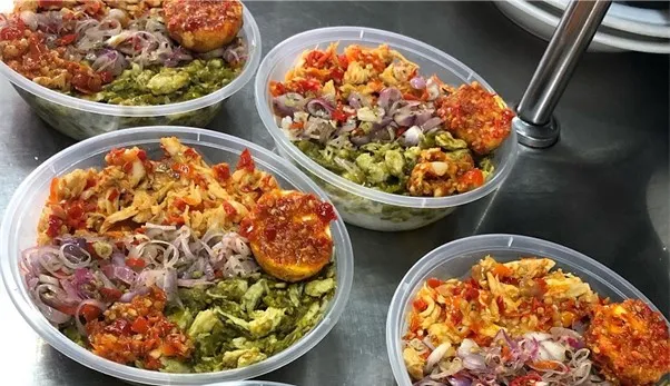 Nasi Pedas Lima Sambal, 1. Kepiting Bakau Saus Padang, 2. Lobster Laksamana Beehoon Soup, 3. Calamari, 4. Shellfish Seafood Fiesta Pasta, 5. Bakmi Tomat, 6. Kepiting Saus Lada Hitam, 7. Spaghetti Prawn Salted Egg Sauce, 1. Chicken Steak with Mushroom Sauce, 2. Nasi Pedas Lima Sambal, 3. Nasi Ulam