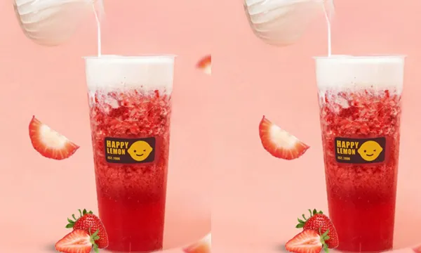 Strawberry Black Tea with Salted Cheese, Lemon Series, Salted Cheese, Specialty Series, Milk Tea Series