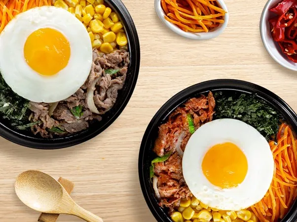Bibimbowl, 1. Korean Fried Chiken Soy Garlic, 2. Topokki with Korean Chicken, 3. Sundubu Jigae, 4. Budae Jigae, 5. Bibimbowl, 6. Korean BBQ, 7. Kimchi Fried Rice with Cheese, 8. Jajangmyeon, 9. Paket Super Joy, 10. Bingsoo