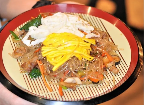 Japchae, 1. Beef Rib Rolling Cheese, 2. Rolling Cheese Chicken Wings, 3. Budae Jjigae, 4. Cheese Fondue, 5. Seafood Pajeon, 6. Corn Tea, 7. Martabak Bingsoo, 8. Gyeran Jjim, 9. Japchae, 10. Cheesy Smoked Beef