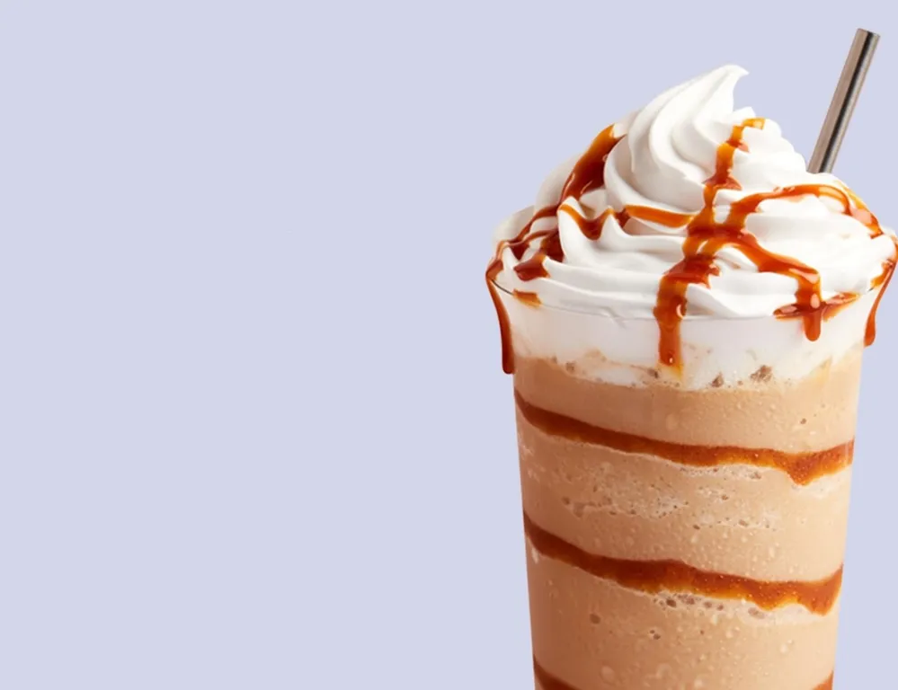 Caramel Iced Blended, 1. Hot / Iced Cappucino, 2. Hot / Iced Café Latte, 3. Hot / Iced Hazelnut Latte, 4. Hot / Iced Caramel Macchiato Latte, 5. Hot / Iced Swiss Mocca Latte, 6. Hot Tea, 7. Green Tea Latte, 8. Iced Lychee Tea, 9. Hot / Iced Double Chocolate, 10. Caramel Iced Blended