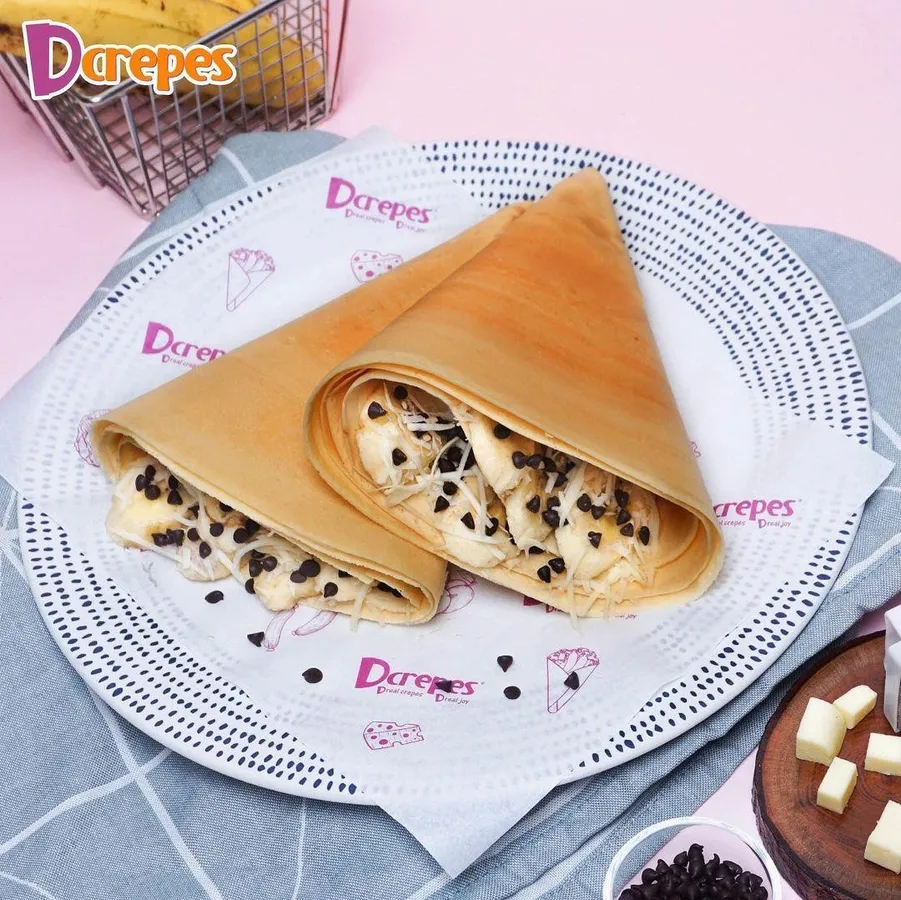 Choco Banana Cheese, Rekomendasi Menu D’Crepes, Menu The Savory Crepes, Menu The Sweet Crepes, Menu Ice Cream Crepes