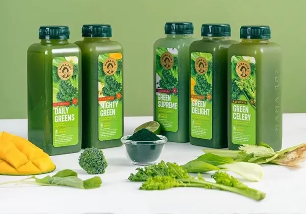 Green Delight, 1. Almond Drink  , 2. Purple Meal Smoothie, 3. Green Delight, 4. Classic Orange, 5. Classic Guava, 6. Mighty Green, 7. Classic Kiwi, 8. Sweet Beet, 9. Turmeric Love, 10. Purple Freak, 11. Green Supreme