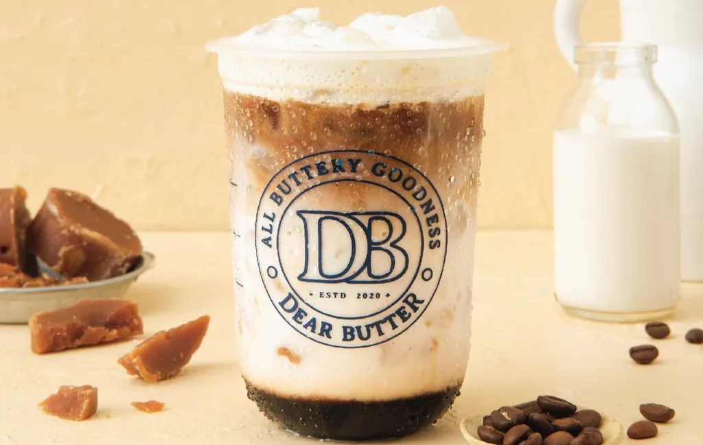 Iced DB Latte, 1. Dear Butter Original Croffle, 2. Dear Butter Choco Croffle, 3. Dear Butter Pandan Croffle, 4. Dear Butter Chizroll, 5. Iced DB Latte, 6. Iced Pandan Latte, 7. Almond Milk Latte, 8. Hot / Iced Americano, 9. Dear Butter Sauces