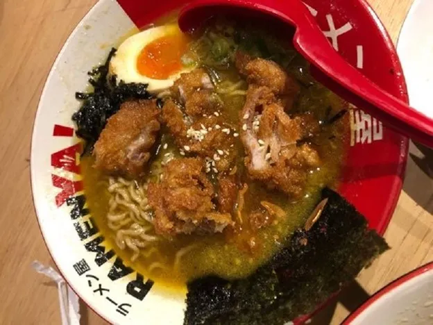 Karaage Curry Ramen, 1. Legendary Chicken Ramen, 2. Chicken Curry Ramen, 3. Hot Ramen, 4. Chicken Miso Ramen, 5. Karaage Ramen, 6. Karaage Dry Ramen, 7. Chicken Dry Ramen, 8. Volcano Dry Ramen, 9. Ebi Tempura Ramen, 10. Salted Egg Dry Ramen, 11. Karaage Curry Ramen