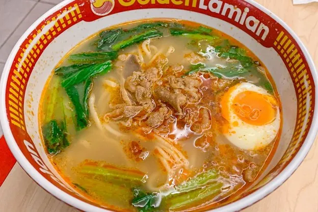 Lamian Extra Spicy Beef, 1. Lamian Ayam Goreng, 2. Lamian Extra Spicy Beef, 3. Lamian Rica Rica, 4. Golden Soup Chicken Lamian, 5. Lamian Sapi, 6. Lamian Bebek Panggang, 7. Spicy Cheese Saus, 8. Spicy Cheese Soup , 9. Creamy Chicken Collagen Lamian, 10. Hongkong Xtra Spicy Chicken, 11. Nasi Hainan BBQ Combo
