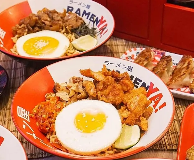 Volcano Dry Ramen, 1. Legendary Chicken Ramen, 2. Chicken Curry Ramen, 3. Hot Ramen, 4. Chicken Miso Ramen, 5. Karaage Ramen, 6. Karaage Dry Ramen, 7. Chicken Dry Ramen, 8. Volcano Dry Ramen, 9. Ebi Tempura Ramen, 10. Salted Egg Dry Ramen, 11. Karaage Curry Ramen