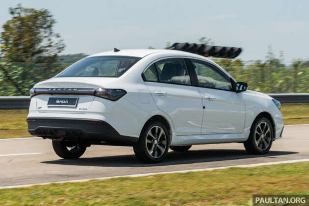2026 Proton Saga MC3 Premium, Executive full details: 120 PS/150 Nm 1.5L, timing chain, 4AT or Punch CVT, Heavily-revised AMA platform with HPF steel panels, Six airbags and AEB, but only on top-spec Premium, High-output BHE15PFI, timing chain, 14.04% lower fuel consumption, New front and rear fascias with LED head- and taillights, Screens galore, plus wireless Apple CarPlay and Android Auto, Brief first impressions – quicker than Bezza, big car feel, Executive versus Premium spec comparison