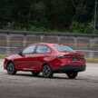 2026 Proton Saga MC3 Premium, Executive full details: 120 PS/150 Nm 1.5L, timing chain, 4AT or Punch CVT, Heavily-revised AMA platform with HPF steel panels, Six airbags and AEB, but only on top-spec Premium, High-output BHE15PFI, timing chain, 14.04% lower fuel consumption, New front and rear fascias with LED head- and taillights, Screens galore, plus wireless Apple CarPlay and Android Auto, Brief first impressions – quicker than Bezza, big car feel, Executive versus Premium spec comparison