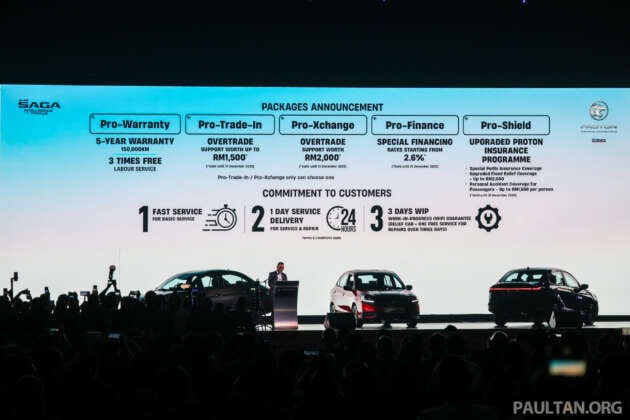 2026 Proton Saga MC3 launched – Standard RM38k, Executive RM44k, Premium RM49k, 120 PS 1.5L 4-cyl, Prices slightly lower than expected, from RM37,990, Revised AMA platform set to spawn new Saga variants, Goodbye CamPro, hello all-new 1.5 litre BHE15PFI four-cylinder, Aisin 4A/T or Punch CVT, 4.9 litres per 100 km fuel consumption, Heavy facelift with all-new front end, LED lighting standard, New interior, twin displays, wireless Apple CarPlay and Android Auto, Six airbags and ADAS now on, but only on Premium, Standard versus Executive versus Premium
