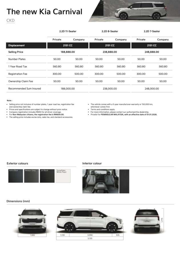 Kia Carnival 8-seater launched in Malaysia – 2-3-3 layout, ADAS, 12 Bose speakers, RM238,888 nett