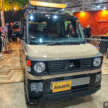 Mitsubishi Delica Mini x Dali with DAMD at Tokyo Auto Salon – classic Pajero face, retro-patterned upholstery