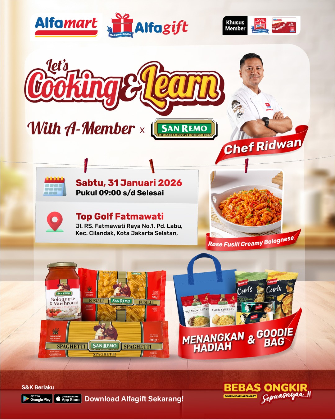 Alfamart, Promo Alfamart Hari Ini 30 Januari - 5 Februari 2026, Nikmati Beragam Diskon dan Kelas Memasak Gratis, Alfamart - Gratis Cooking Class & Main Golf, Alfamart x CBD Professional - Gratis Kelas Poundfit & Goodiebag, Alfamart - Serba Gratis, Alfamart - Diskon Berbagai Produk Promo Gantung, Alfamart - Promo GANTUNG Diskon & Beli 1 Gratis 1, Alfamart - Diskon Minyak Goreng HEMAT, Alfamart - Diskon Popok Bayi Promo Gantung, Alfamart - Bonus Voucher Rp15.000, Alfamart - Diskon Berbagai Produk & Beli 2 Gratis 1