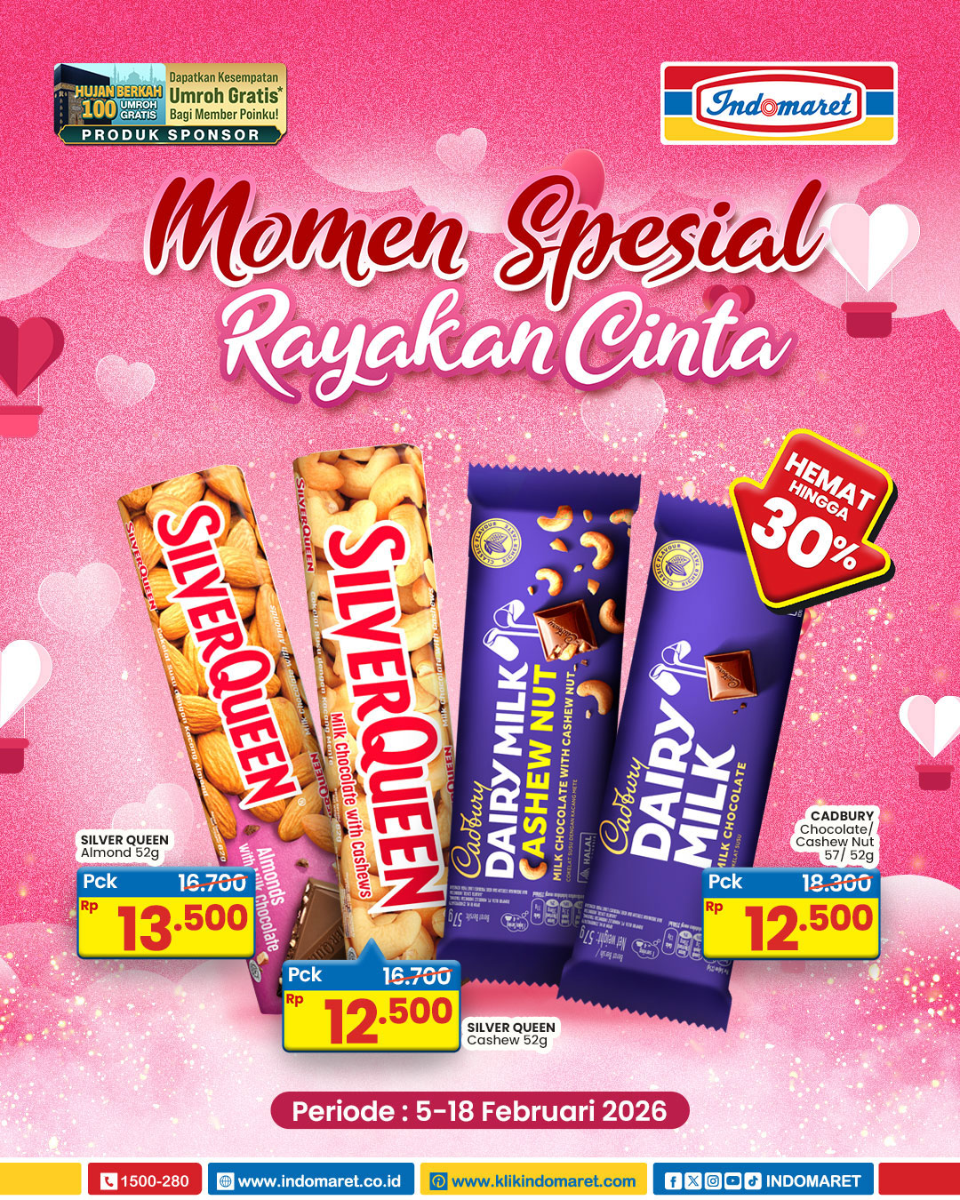 Indomaret, Promo Indomaret Hari Ini 5-18 Februari 2026, dari Produk Cokelat hingga Gratis Biaya Admin Pembayaran Tagihan Bulanan