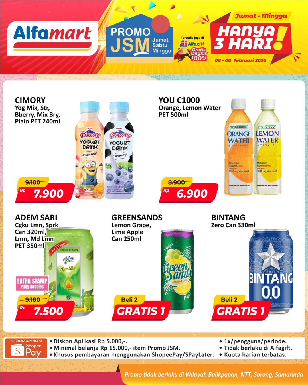 Alfamart, Promo Alfamart Hari Ini 6-12 Februari 2026, Diskon Spesial Sambut Ramadhan, Diskon Promo JSM, Diskon Minyak Goreng HEMAT, Diskon Richeese Wafer Nabati dan Marjan Sirup, Beli 1 Gratis 1 & Beli 2 Gratis 1, Diskon Spesial Persiapan Ramadhan & Gratis Ongkir, Promo JSM Diskon Produk Kebutuhan Rumah Tangga, Tebus Murah Minuman Segar Rp 2.500, Diskon Sosis Siap Santap, Diskon hingga 32 persen Coffee Fair, Voucher Bonus 20.000 UniPin Credits