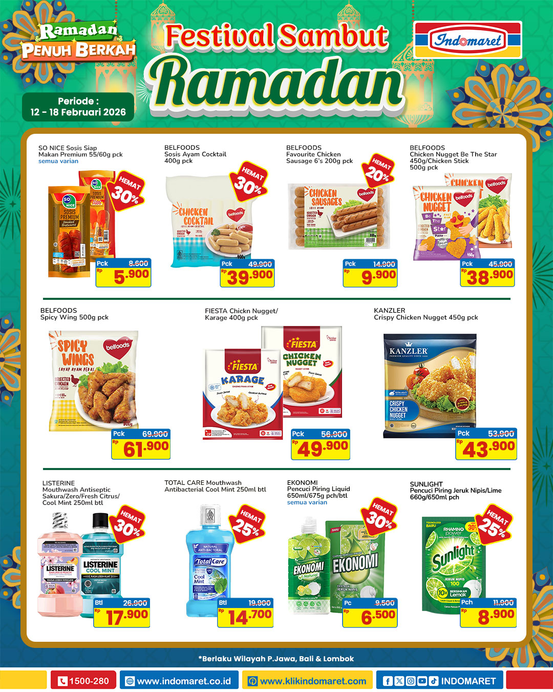 Indomaret, Promo Indomaret Hari Ini 12-18 Februari 2026, Diskon hingga 30 Persen untuk Produk Sehari-hari, Festival Sambut Ramadhan, Diskon Hemat Minggu Ini!, Diskon Tebus Murah & Harga Spesial Produk Festive, Diskon Silver Queen Harga Spesial, Harga Khusus Member & Cashback Gopay, Tebus Murah PWP Diskon Produk Pilihan, Promo 7 Hari Diskon Berbagai Produk, Diskon Paling Murah