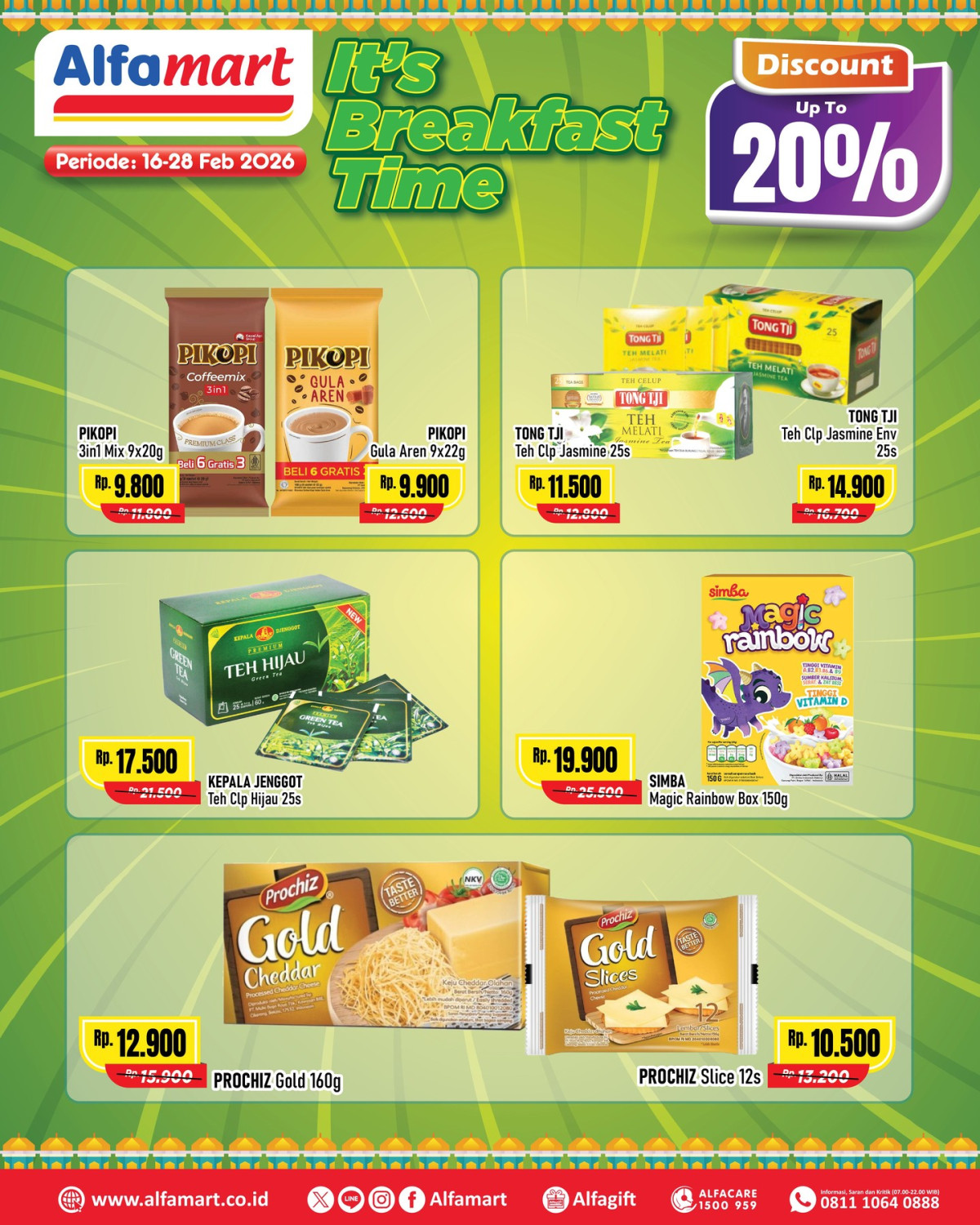 Alfamart, Promo Alfamart Hari Ini hingga 28 Februari 2026, Diskon 35 Persen Produk Sehari-hari, Alfamart - Diskon hingga 20% untuk produk sarapan, Alfamart - Serba Gratis, Alfamart - Promo Serba Gratis Beli X Gratis Y, Alfamart - Diskon hingga 35% &amp; Promo Serba Gratis untuk Kebutuhan Dapur, Alfamart - Diskon Camilan Ceban, Alfamart - Diskon Paling Murah Sejagat Double A Poin, Alfamart - Promo Spesial Mingguan (PSM), Alfamart - Tebus Murah hingga Rp 15.000, Alfamart - Diskon Bukber Hemat, Alfamart - Beli 2 Gratis 1 UHT Milk Fair, Alfamart - Diskon hingga 35% &amp; Bundling Skincare POND'S, Alfamart - Tebus Murah Minuman Rp 2.500, Alfamart - Diskon Aneka Snack &amp; Bahan Masakan Imlek