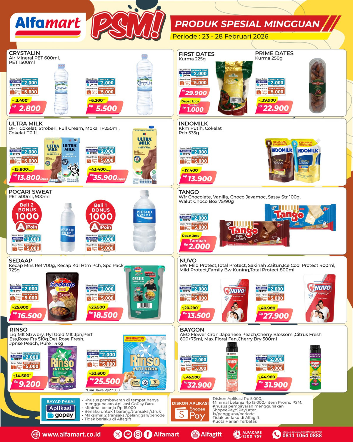 Alfamart, Promo Alfamart 23-28 Februari 2026, Diskon Produk Susu Bayi, Alfamart - Diskon Produk Spesial Mingguan, Baca juga: , Alfamart - Diskon Spesial Paling Murah Sejagat, Baca juga: , Alfamart - Diskon Air Mineral Karton Rp 29.900, Alfamart - Diskon Rp 17.500 untuk Bebelac, Alfamart - Diskon Cemilan Hemat, Alfamart - Beverage Fair Diskon hingga 32%, Alfamart - Diskon Rp 17.500 untuk Nutrilon Royal, Alfamart - Diskon Bukber Hemat Ramadhan, Baca juga: , Alfamart - Diskon Susu Pertumbuhan SGM