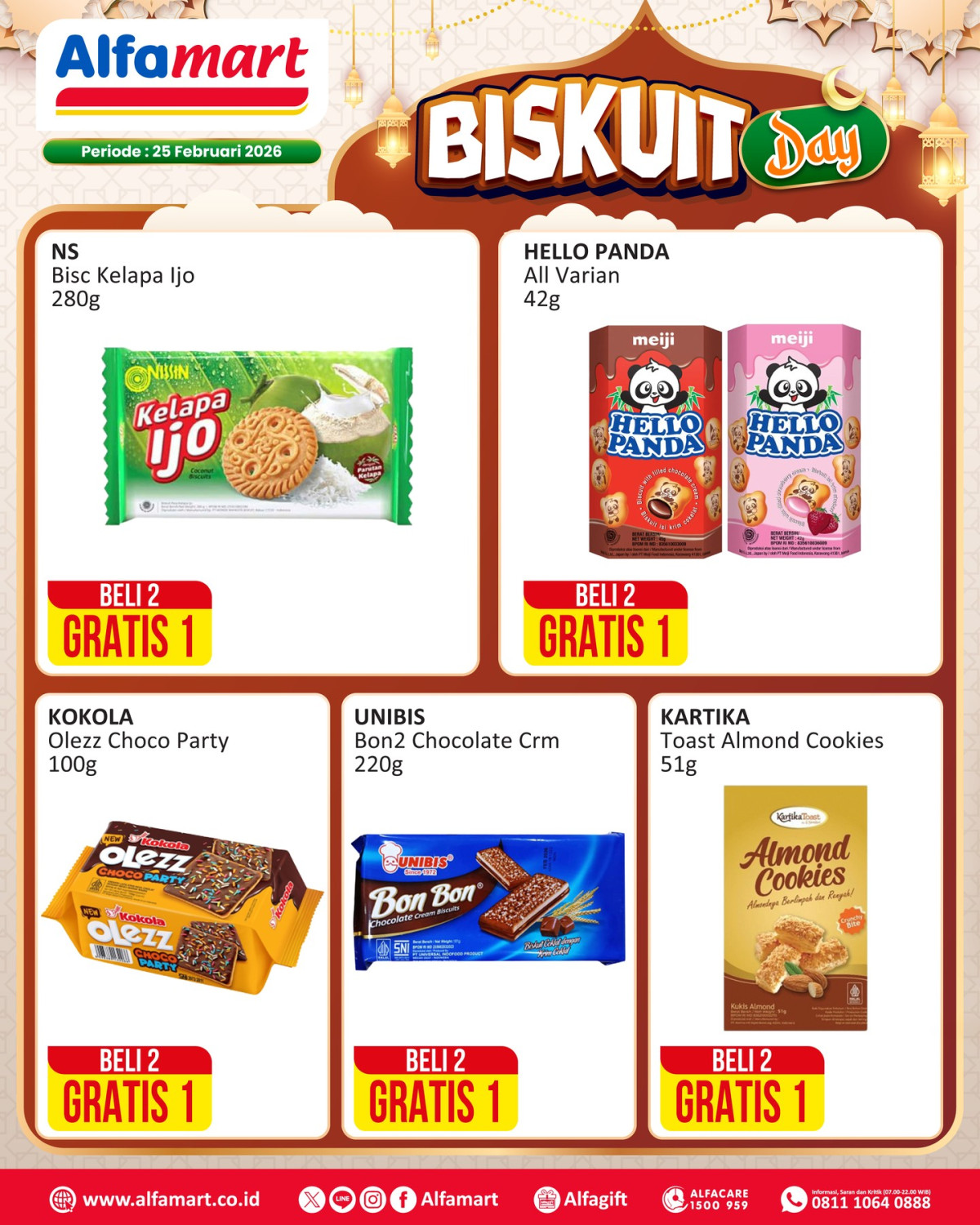 Alfamart, Promo Alfamart Hari Ini 23-28 Februari, Diskon hingga 40 Persen untuk Produk Sehari-hari, Alfamart - Beli 1 Gratis 1 & Beli 2 Gratis 1 Biskuit Day, Alfamart - Diskon Spesial Mingguan, Alfamart - Diskon hingga 40% untuk Baby Diapers, Alfamart - Diskon Hingga 35% Oral Care Fair, Alfamart - Diskon hingga 35% untuk Home Care Fair, Alfamart - Tebus Murah Vidoran Xmart Milk, Alfamart - Diskon Rp10.000 untuk produk Kalbe Nutritionals, Alfamart - Diskon PAHE 1: Tropical Minyak Goreng & Sedaap Mie