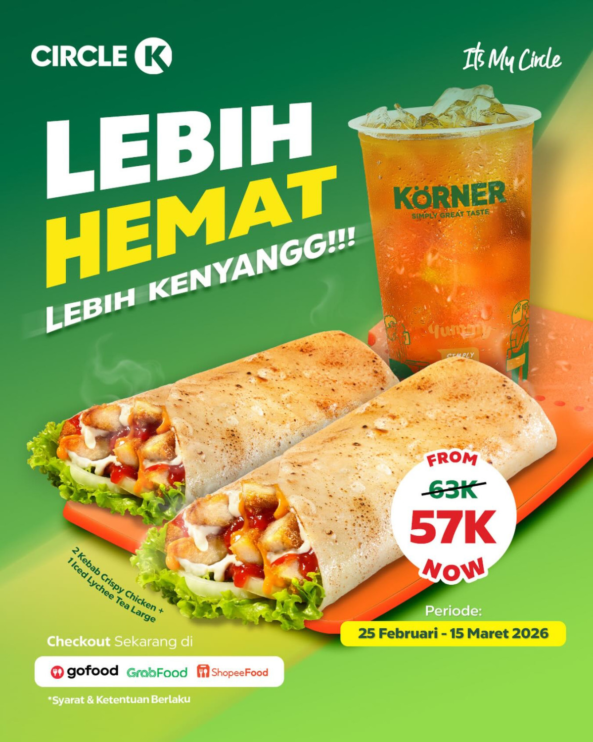 Circle K Indonesia, Promo Circle K Hari Ini 25 Februari - 15 Maret, Diskon Paket Kebab