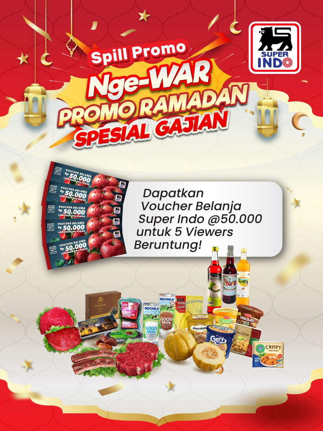 Super Indo, Promo Super Indo Hari Ini 26 Feb - 4 Mar 2026, Diskon Sirup Favorit, Super Indo - Voucher Belanja Rp 50.000, Super Indo - Kursus Masak Online, Super Indo - Diskon 30% Nata De Coco Kara, Super Indo - Beli 2 Mama Lemon Lebih Hemat, Super Indo - Diskon hingga 40% Nugget Enak, Super Indo - Promo Ambil Sepuasnya Udang Vaname Rp 80.500/box, Super Indo - Diskon hingga 20% Sembako Ramadan, Super Indo - Diskon Ikan Gurame, Super Indo - Diskon 25% Kurma Hijra, Super Indo - Diskon Beli Banyak Lebih Hemat untuk Produk Kebersihan, Super Indo - Diskon hingga 30% untuk Takjil Favorit, Super Indo - Diskon Ikan Gurame, Super Indo - Diskon Sirup Favorit