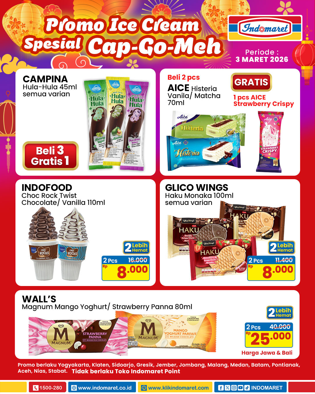 Indomaret, Promo Indomaret Hari Ini 1-3 Maret 2026, Diskon Minyak Goreng hingga Bundling Paket Sembako, Indomaret - Beli 3 Gratis 1 & Beli 2 Gratis 1 Ice Cream, Listerine X Indomaret - Voucher Rp 1 Juta, Indomaret - Diskon Serba Gratis & Hemat hingga 50%, Indomaret - Harga Khusus Member, Indomaret - Diskon Minyak Goreng, Indomaret - Diskon Promo Bundling Mulai Rp39.900, Indomaret - Cashback Rp 5.000, Indomaret - Diskon Produk Kebutuhan Ibu & Anak, Indomaret - Diskon Produk Makanan & Minuman