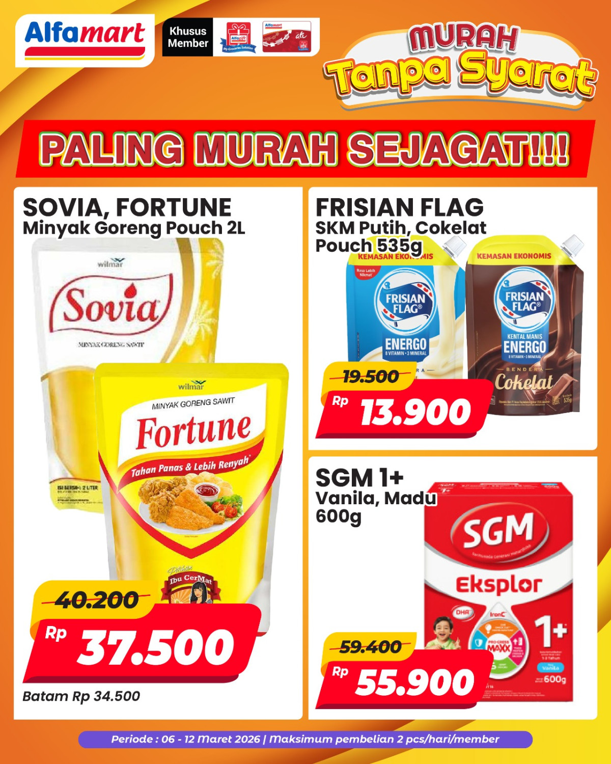 Alfamart, Promo Alfamart Hari Ini 1-15 Maret 2026, Diskon Sirup hingga Minyak Goreng, Alfamart - Diskon Murah Tanpa Syarat, Alfamart - Diskon hingga Rp 15.000 &amp; Gratis Ongkir, Alfamart - Diskon Tebus Murah Minyak Goreng, Alfamart - Diskon Tebus Hemat Ramadhan, Alfamart - Tambah RpX Dapat 2 Pcs Baby Foods, Alfamart - Diskon hingga 35% untuk Cemilan Hemat, Alfamart - Diskon Paling Murah Sejagat, Alfamart - Noodle Fair Diskon Hingga 50%, Alfamart - Diskon Aneka Candy &amp; Chocolate, Alfamart - Warteg Gratis, Alfamart - Tukar Star Total Hadiah