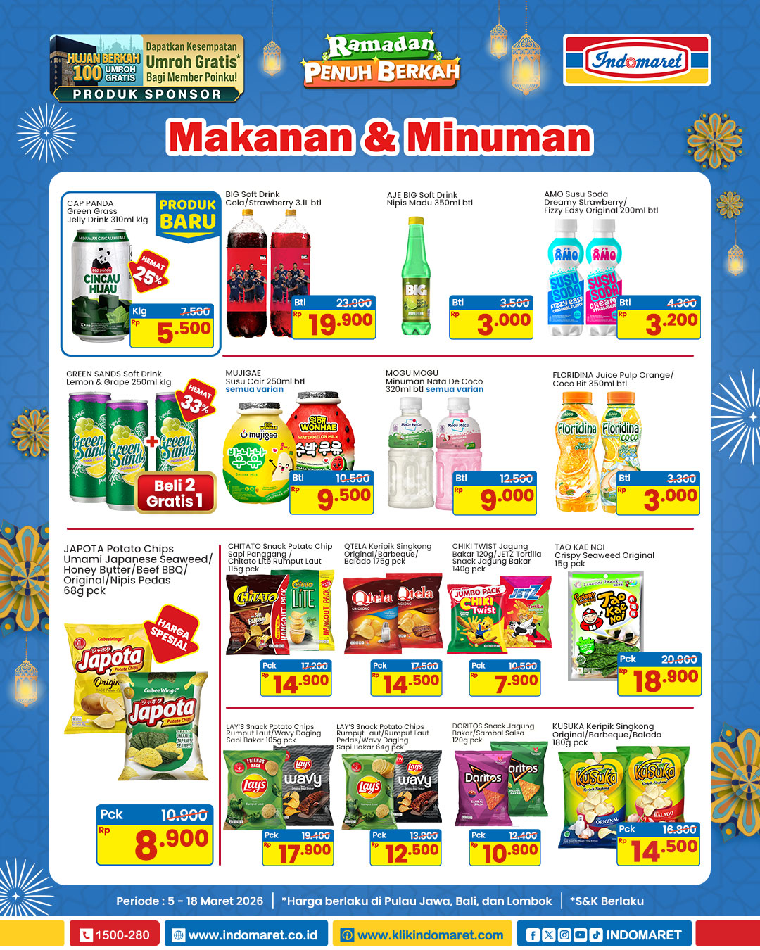 Indomaret, promo Indomaret, Promo Indomaret Hari Ini 5-18 Maret, Diskon hingga 30 Persen untuk Produk Susu dan Perlengkapan Balita, Indomaret - Promo Super Hemat Makanan & Minuman, Indomaret - Diskon hingga 30% untuk Susu & Perlengkapan Balita, Indomaret - Tebus Murah PWP dengan Diskon hingga 45%, Indomaret - Promo 4 Hari Diskon Kebutuhan Rumah Tangga, Indomaret - Diskon Aneka Makanan & Minuman, Indomaret - Diskon Super Hemat Kebutuhan Pribadi & Rumah
