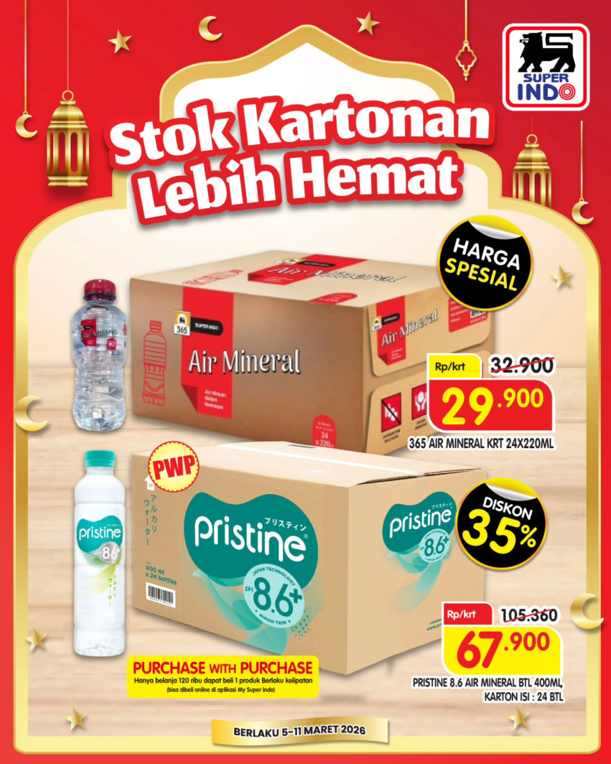 Super Indo, Promo Super Indo 5-11 Maret 2026, Hampers Lebaran Mulai Rp 72.900, Diskon Air Mineral Kartonan, Diskon 20% Teh Kartonan Ultra Teh Kotak, Diskon 30% Susu Kartonan Frisian Flag Nutribrain, Promo Hampers Lebaran Mulai Rp 72.900, Diskon 20% Hampers Ramadan, Diskon Mainan Hot Wheels &amp; Matchbox, Diskon Daging Rendang, Kecap Bango, dan Bumbu Munik, Diskon Susu Frisian Flag UHT