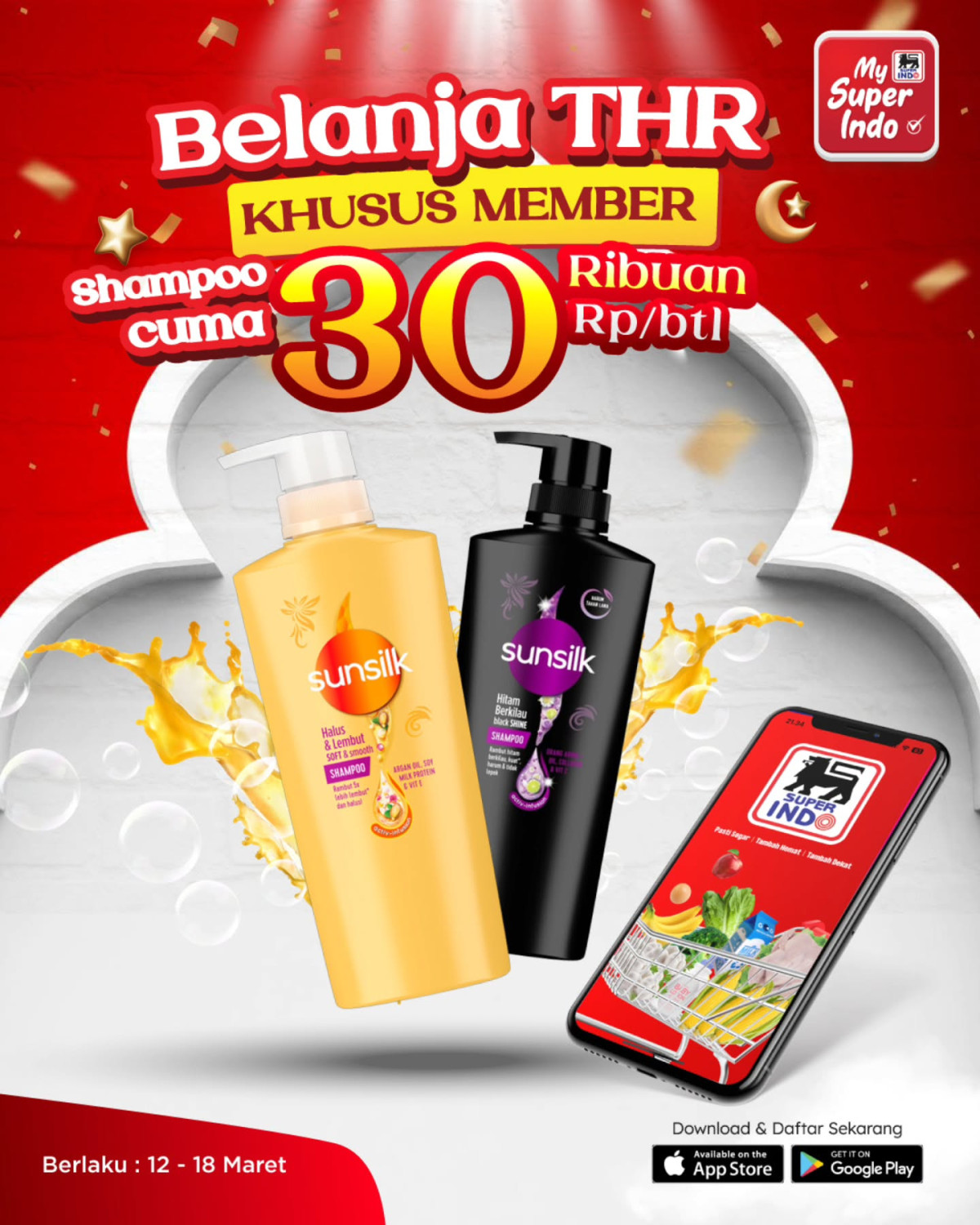 Super Indo, Promo Super Indo Hari Ini 12-18 Maret 2026, Diskon Beras Pulen Wangi 5 Kg Rp Rp 72.900, Super Indo - Diskon Shampoo Sunsilk, Super Indo - Diskon 40% SO GOOD Chicken Wings, Super Indo - Diskon 15% Kecap Manis Bango, Super Indo - Diskon Beras Harga Hemat, Super Indo - Gebrakan THR Serba Susu Stok Sekarang, Super Indo - Diskon Pop Mie Mi Instan Lapeer Time Cup Rp 4.250, Super Indo - Diskon Mooochii Gift Box Rp 69.900, Super Indo - Diskon Serba Daging, Super Indo - Gebrakan THR Serba Mi Beli Banyak Lebih Murah, Super Indo - Diskon Minuman Segar Rp 11.000-an, Super Indo - Diskon Beras Spesial Member, Super Indo - Diskon Berbagai Produk Kebutuhan Harian, Super Indo - Diskon Rp 10.000 Belanja Online Pertama, Super Indo - Tebus Murah Peralatan Dapur Tefal