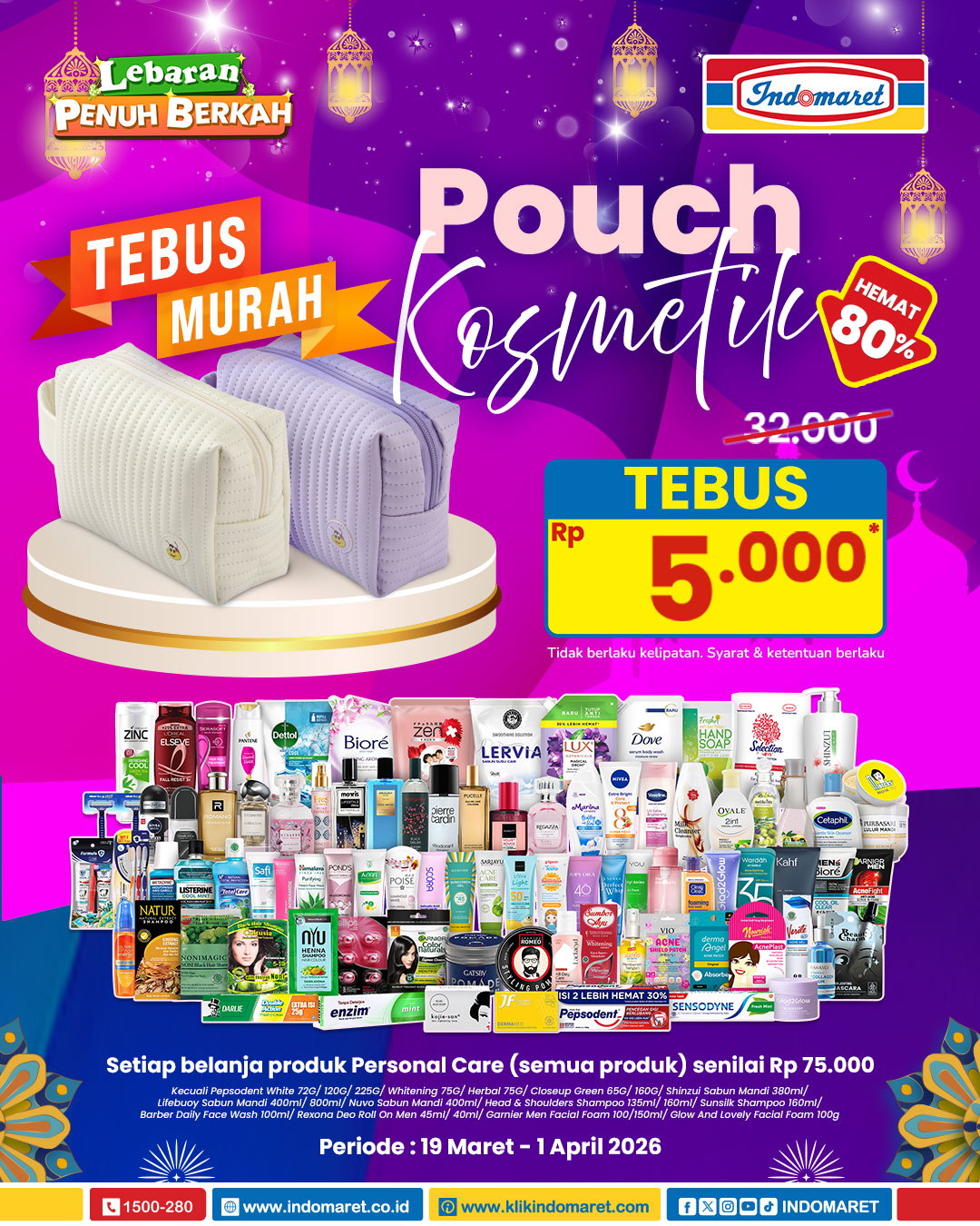 Indomaret, promo Indomaret, Promo Indomaret 19-25 Maret 2026, Diskon hingga 50 Persen Aneka Sirup, Kue Kaleng dan Kebutuhan Lebaran Lainnya, Indomaret - Tebus Murah Pouch Kosmetik, Indomaret - Diskon Kartonan, Indomaret - Diskon hingga 50% untuk Lebaran Penuh Berkah, Indomaret - Kumpulkan Stamp MY BABY &amp; Dapatkan Hadiah