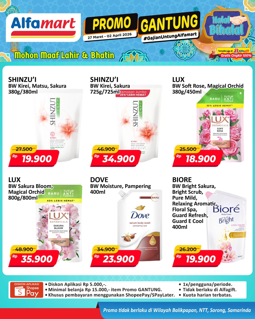 Alfamart, Promo Alfamart 27 Maret - 2 April 2026, Diskon Produk Perawatan Tubuh, Alfamart - Diskon Produk Perawatan Tubuh, Alfamart - Promo GANTUNG Spesial Diskon Produk Pilihan, Alfamart - Diskon Berbagai Kebutuhan Rumah &amp; Pribadi, Alfamart - Diskon hingga 33% Liquid Milk Fair, Alfamart - Diskon Mujigae Oden &amp; Kimbo Sosis, Alfamart - Diskon Frozen Food Fair Hingga 25%, Alfamart - Diskon Hingga 33% Promo Hematku, Alfamart - Diskon hingga 20% KKM Fair, Alfamart - Tebus Murah Minuman Segar Rp 2.500, Alfamart - Diskon Sarapan hingga 20%, Alfamart - Diskon Cemilan Ceban, Alfamart - Diskon &amp; Beli 1 Gratis 1 Ice Cream Fair, Alfamart - Diskon Noodle Fair, Alfamart - Diskon Candy &amp; Chocolate