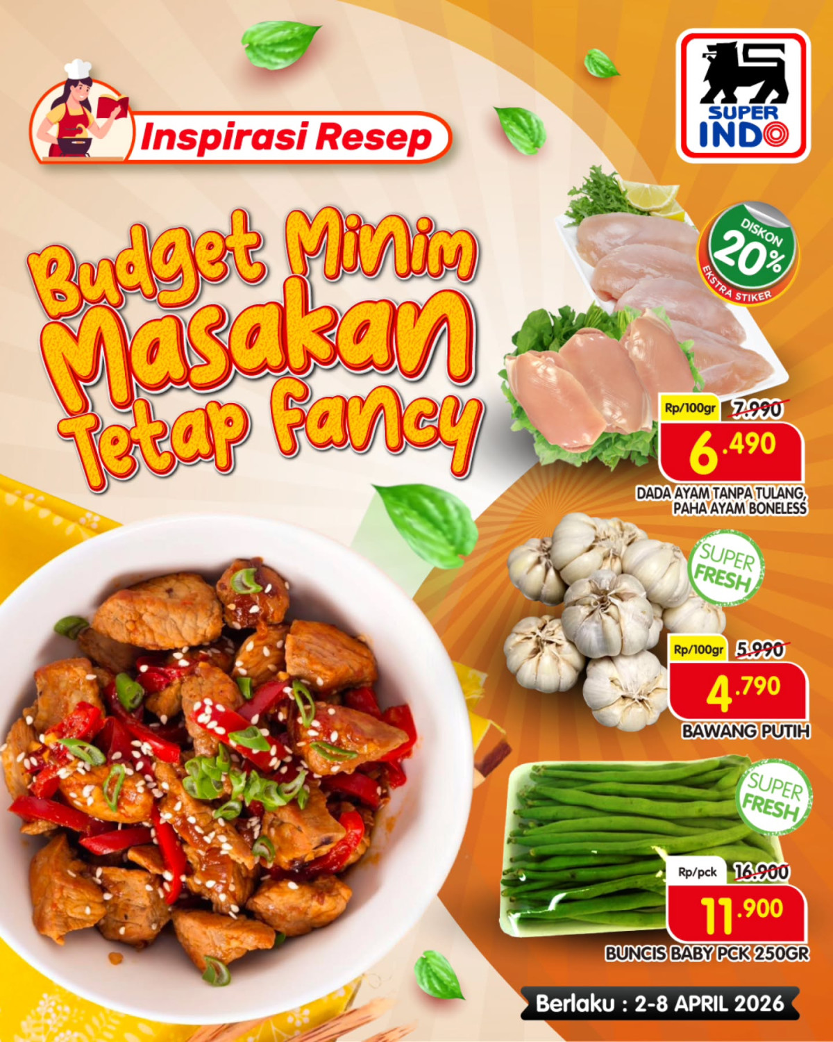 Super Indo, Promo Super Indo Hari Ini, Diskon hingga 20 Persen Ayam Tanpa Tulang, Super Indo - Diskon hingga 20% untuk bahan masakan, My Super Indo - Diskon 30% Attack dan Downy, My Super Indo - Diskon 20% Salmon Fillet Fresh, Super Indo - Diskon Telur dan Buncis