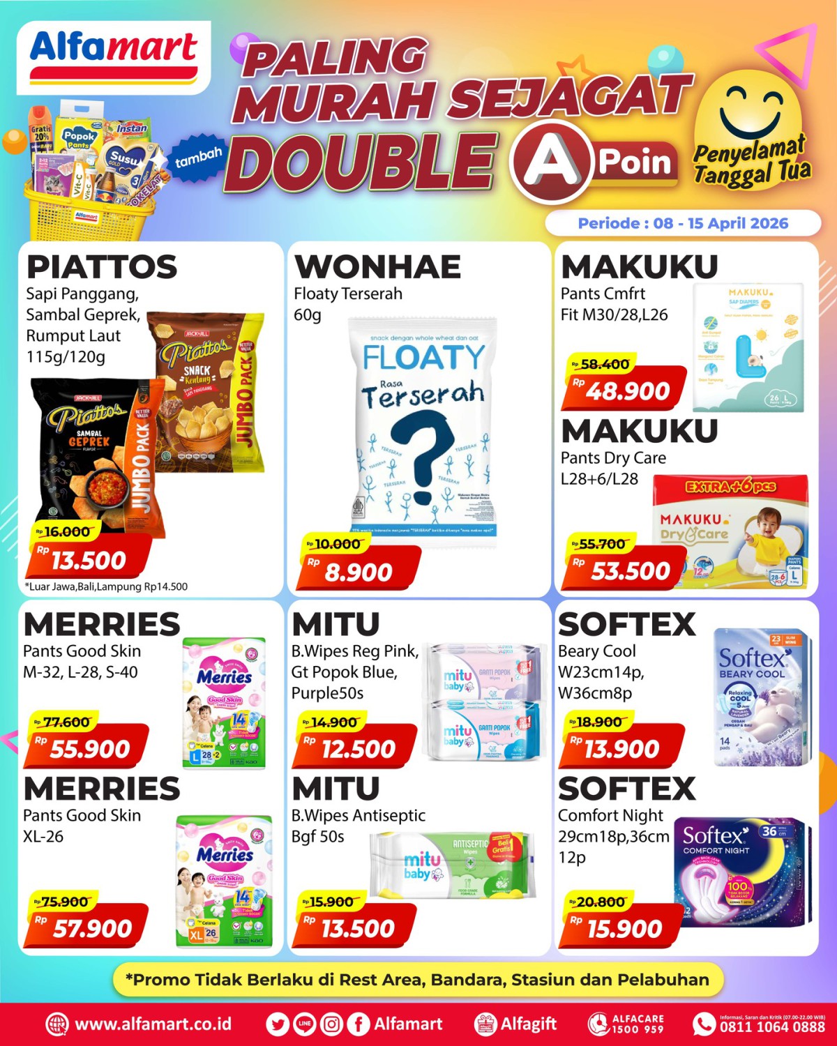 Alfamart, Promo Alfamart Hari Ini 9 April 2026, Diskon hingga 29 Persen untuk Camilan dan Kebutuhan Harian, 1. Diskon Paling Murah Sejagat dan Double A-Poin, 2. Diskon Produk Spesial Mingguan, 3. Diskon Berbagai Produk Double A-Poin, 4. Diskon Paling Murah Sejagat, 5. Diskon Candy &amp; Chocolate Fair, 6. Diskon hingga Rp 2.000 untuk produk sarapan, 7. Diskon Produk Baru, 8. Beverages Fair Diskon Berbagai Minuman, 9. Diskon Susu Formula &amp; Makanan Bayi, 10. Diskon Baby Foods Fair &amp; Gratis Ongkir, 11. Tambah Sedikit Dapat Banyak, 12. Promo Suuegeerrr Tebus Murah Rp 2.500, 13. Diskon Camilan Rp 10.000, 14. Diskon hingga 29 persen Frozen Food &amp; Gratis Ongkir, 15. Diskon untuk Produk Hair Care, 16. Diskon Aneka Candy &amp; Chocolate, 17. Gratis Fres Tea