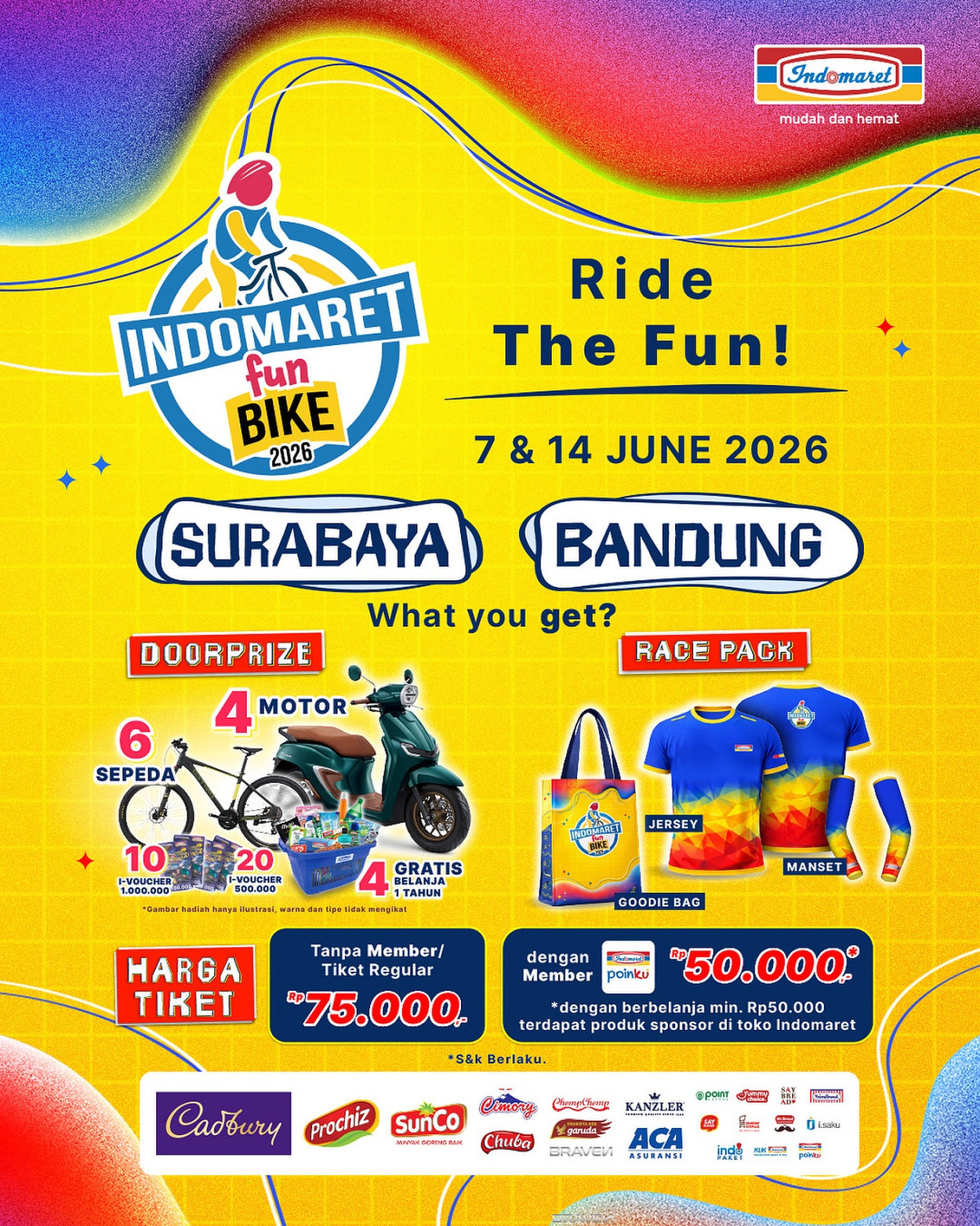 Indomaret, Promo Indomaret Hari Ini 6 Mei 2026, Diskon hingga 30 Persen untuk Kebutuhan Ibu dan Anak, Diskon Tiket Indomaret Fun Bike 2026, Harga Khusus Member Hemat hingga 30 Persen, Diskon hingga 30 Persen untuk Kebutuhan Ibu dan Anak, Cashback Rp 25.000, Diskon Harga Spesial Kebutuhan Pribadi dan Rumah
