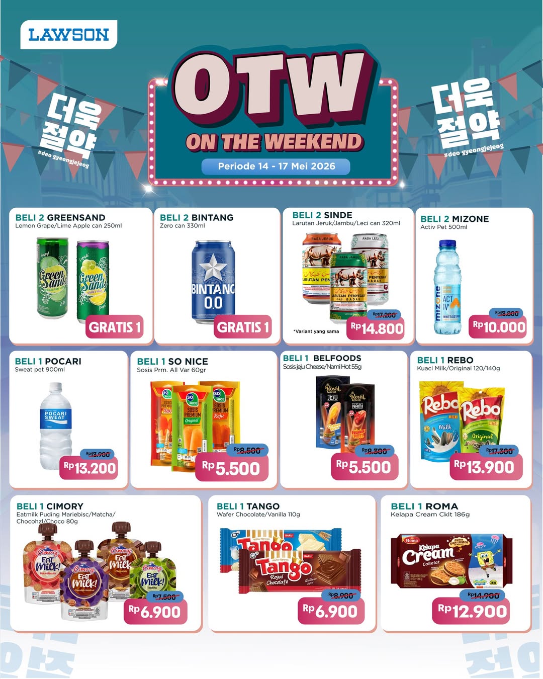 OTW ON THE WEEKEND, promo kopi Arabica Gayo, promo Lawson, Lawson Station Indonesia, Promo Lawson Hari Ini 16 Mei 2026, Diskon On The Weekend dan Beli 2 Gratis 1