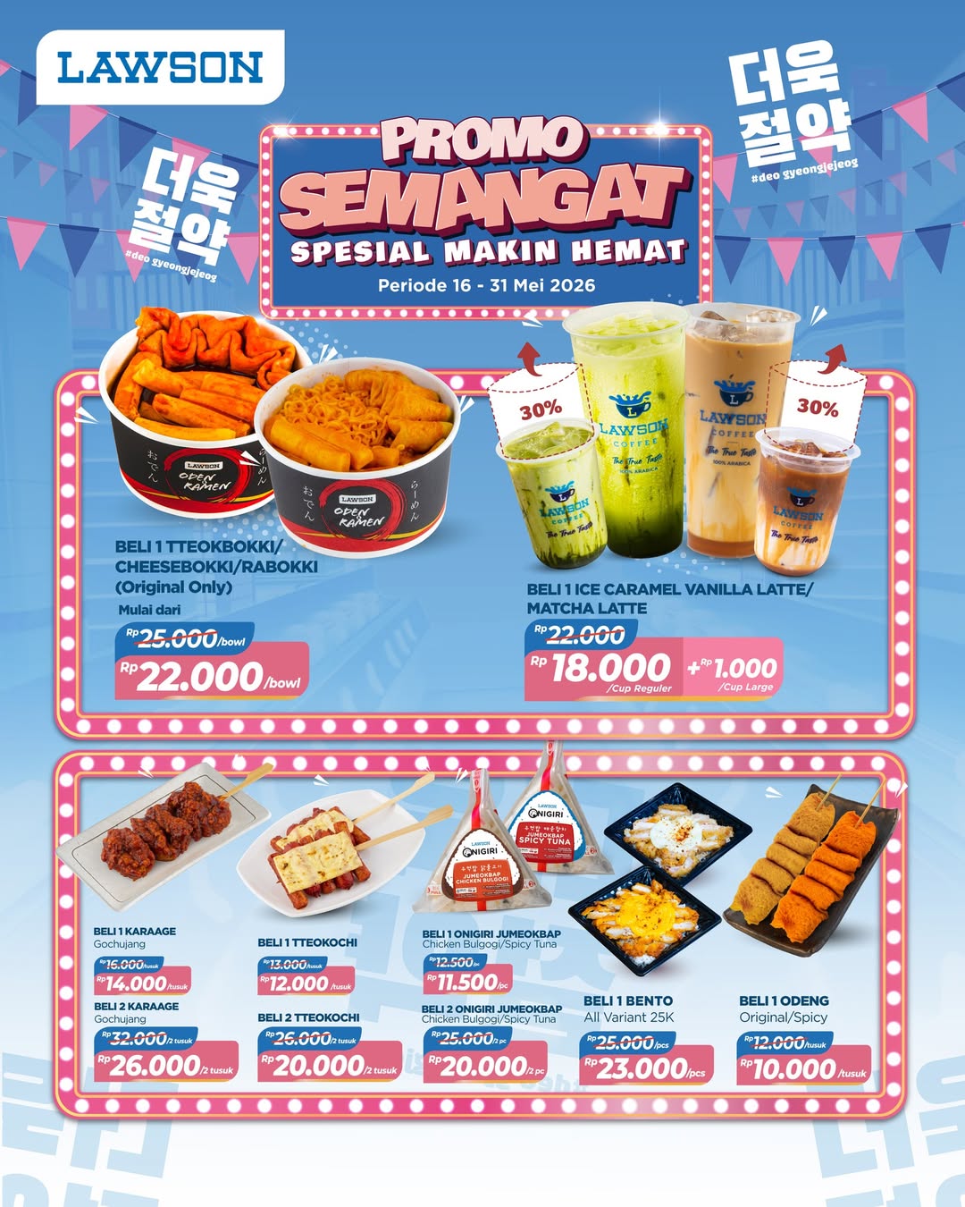 Promo Lawson Hari Ini 18 Mei 2026, Diskon Semangat Spesial Makin Hemat, Promo 1: Promo Semangat Spesial Makin Hemat (Diskon), Promo 2: Diskon Snack Fair (Diskon), Promo 3: Tebus Murah Rp 2.900 (Diskon), Promo 4: Diskon Serius Murah Seminggu (Diskon)