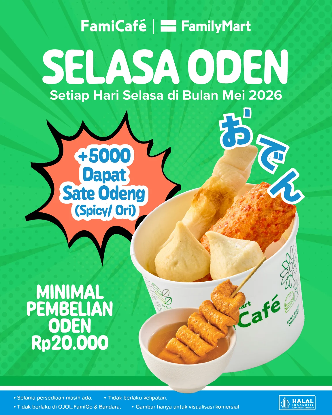 promo Selasa Oden, Diskon Sate Odeng, FamilyMart Indonesia, Promo FamilyMart Hari Ini 21 Mei 2026, Plus Rp 5.000 Dapat Sate Odeng