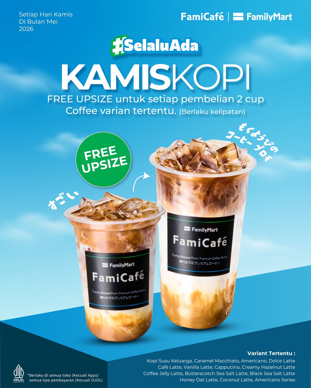 FamilyMart, Kamis Kopi, Promo FamilyMart Hari Ini 23 Mei 2026, Gratis Upsize Kopi