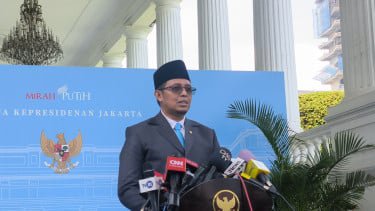 Kepala Kantor Komunikasi Presiden, Hasan Nasbi di Kompleks Istana Kepresidenan, Jakarta Pusat, Senin, 24 Februari 2025