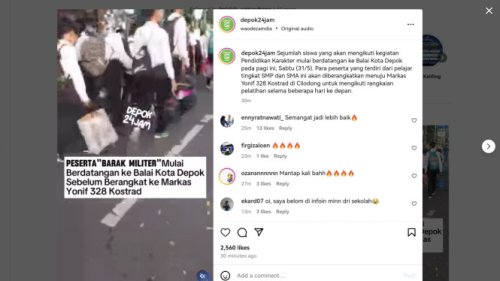 Penampakan Siswa di Depok yang Siap Dibawa ke Barak Militer