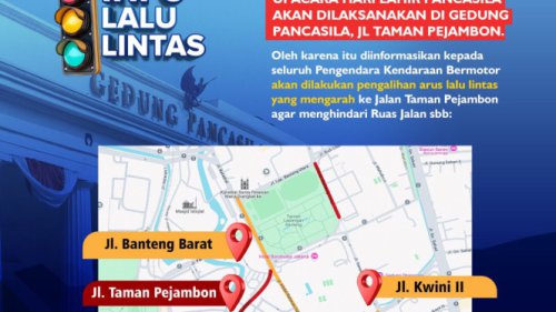 Catat Lalu Lintas di Kawasan Lapangan Banteng Dialihkan Pagi Ini Terkait Ada Upacara Hari Lahir Pancasila