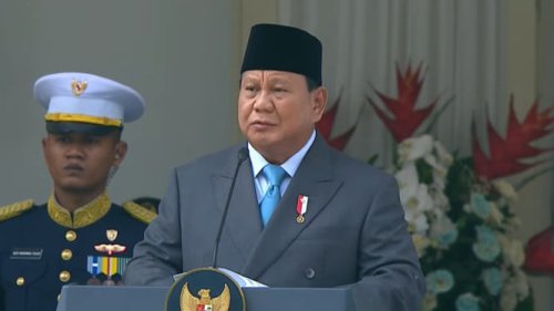 Prabowo Pimpin Upacara Pancasila di Kemlu, Megawati Juga Hadir