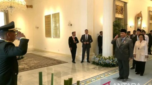 Penampakan Megawati Diapit Prabowo dan Gibran Saat Upacara Hari Lahir Pancasila