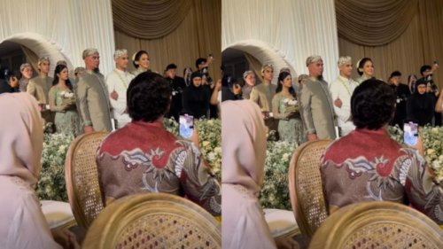 Momen Haru Al Ghazali Diapit Ahmad Dhani dan Maia Estianty Saat Pernikahan
