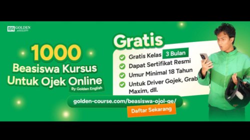 Beasiswa Gratis untuk 1000 Ojol dari Golden English