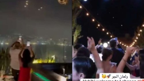 Viral Warga Lebanon Nikmati Pesta dengan Latar Rudal Iran Hujani Langit Israel, Warganet: Elegan!