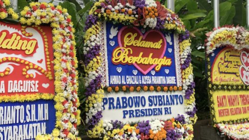 JCC Dipenuhi Karangan Bunga di Momen Ngunduh Mantu Al Ghazali, Ada dari Prabowo Subianto